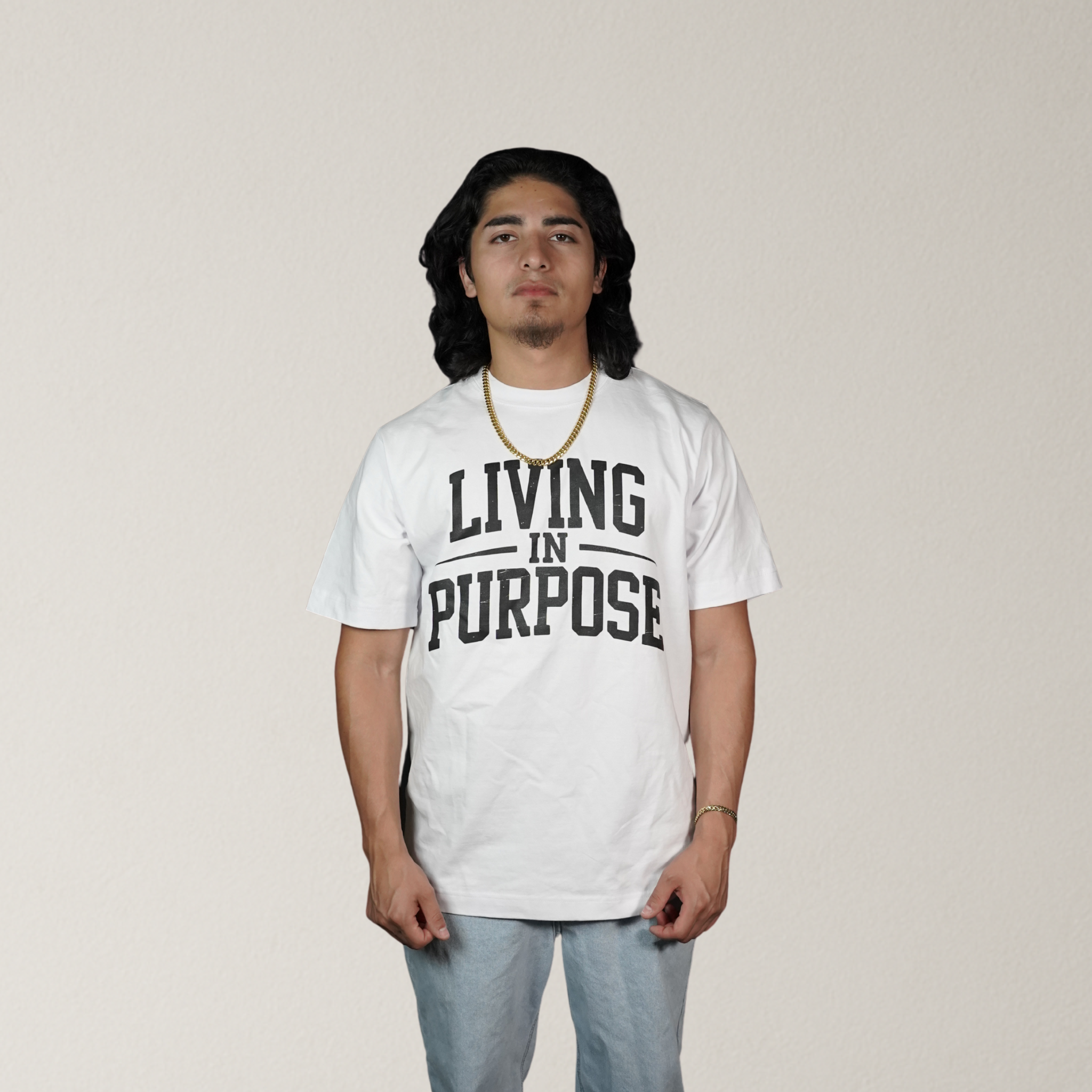 Living In Purpose T-Shirt - Oversized White Organic Cotton Tee