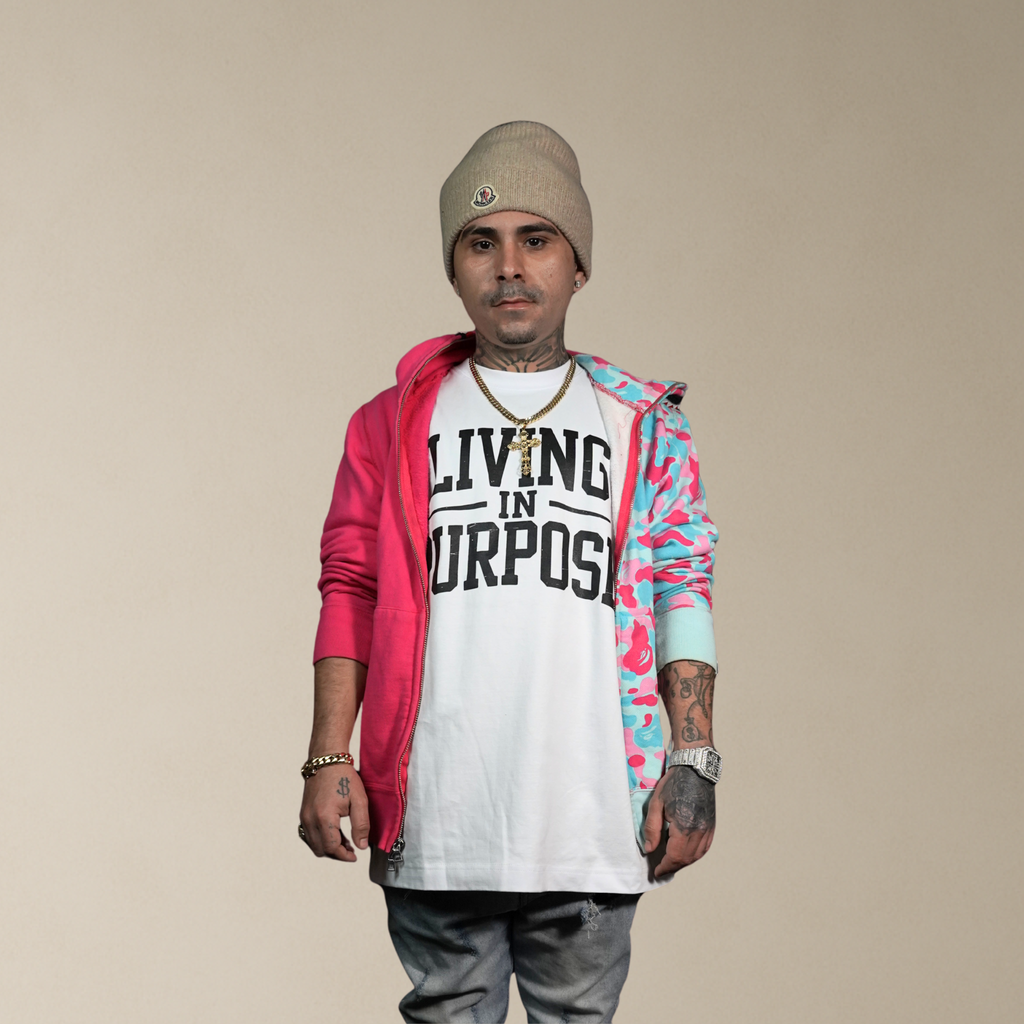 Living In Purpose T-Shirt - Oversized White Organic Cotton Tee