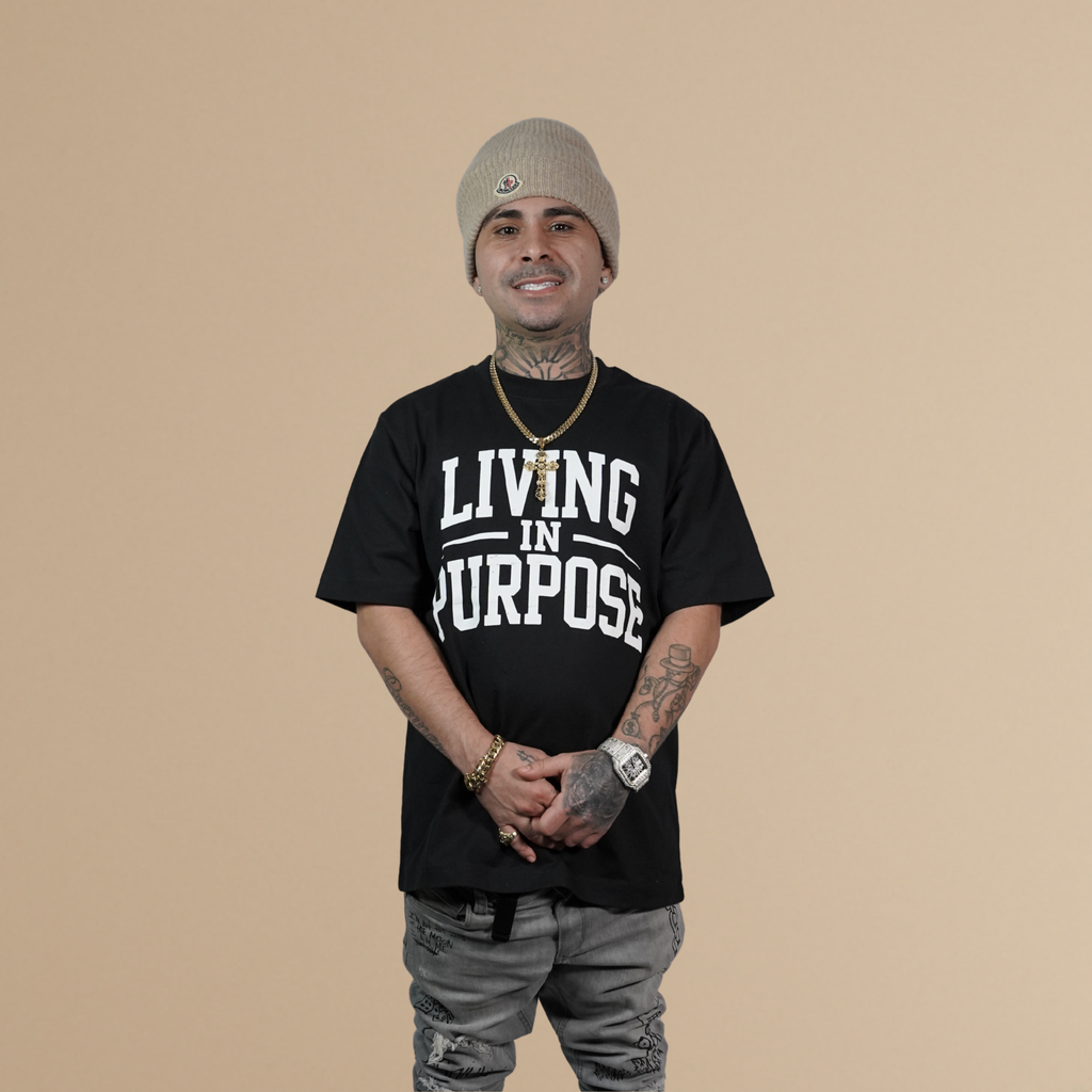 Living In Purpose T-Shirt - Oversized Black Organic Cotton Tee