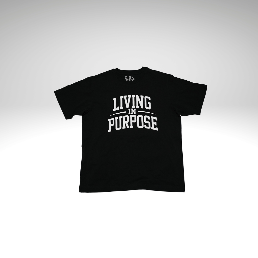 Living In Purpose T-Shirt - Oversized Black Organic Cotton Tee